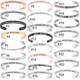 Golden Silver restoring Bracelet Titanium steel Bangle Women Men Jewellery bracelets keep fucking going bracelet wholesale