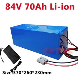 GTK powerful 84V 70Ah lion lithium battery pack with 23S BMS for 8400w motorcycle ebike +10A Charger