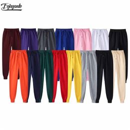 FOJAGANTO Brand Solid Colour Casual Pants Men Spring Summer Men's Fashion Full Length Simple Drawstring Sweatpants Male 210715