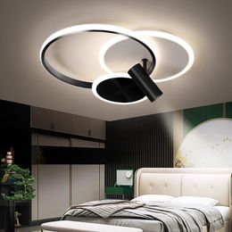 Ceiling Lights Modern Led Lamp With Spotlight Black Metal Dimmable Chandelier Lighting Decoration For Bedroom Living Room Home Fixtures
