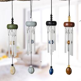 Wood Aluminium Tube Pendants Creative Mini Metal Wind Chime Home and Car Winds Chimes Pendant Decoration Craft Gifts sea ship JJB10925