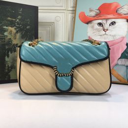 Frauen Luxurys Designer Taschen 2021 Mode One-Shoulder Messenger Bag Shiny Classic Color Matching Retro Comfort 443497 Größe 26 cm
