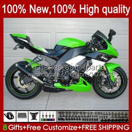 Motorcycle Fairings For KAWASAKI NINJA ZX 10R ZX10 10 R 1000 CC ZX10R 08 09 10 Body 56No.50 1000CC ZX1000C ZX-10R 2008 2009 2010 ZX1000 08-10 Bodywork Kit White Green black