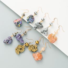 Bohemia Natural Stone Dangle Crystal Bead Earrings For Women Cool Fashion Rhinestone Drops Earring Elegant Party Female Jewellery