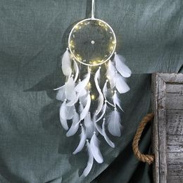 Party Decoration Dream Catcher Beautiful Handmade Hanging Ornament With LED Lamp Wind Chime Home Wall