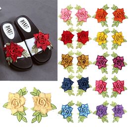 embroidered crafts UK - Embroidery flowers Sew On Patches Sewn Applique Sewing Badge Craft Embroidered DIY For Clothes Trousers THY8025
