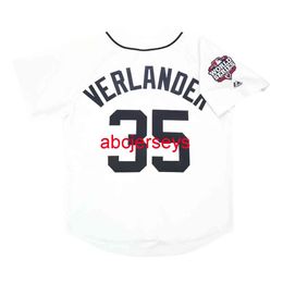 Stitched Custom Justin Verlander 2012 World Series Home White Jersey add name number Baseball Jersey