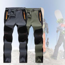 Men's Pants Fashion Outdoor Men Work Autumn Winter Overalls Elastic Waterproof Quick Dry Pockets Trousers Casual