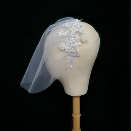 wedding birdcage veil UK - Bridal Veils Birdcage Veil Blusher Hair Beaded Fascinator Accessory Wedding Lace Headband Veil, Piece