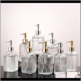 Liquid 400Ml Soap Glass Shampoo Sanitizer Bottle Hair Conditioner Shower Gel Manual Press Dispenser Bathroom Accessories Gvh Tsh8T