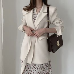 OL Notched Solid Lace-up Blazer Coat Female Autumn Winter Elegant Formal Women Blazers Suit Jacket Woman Clothes 210421