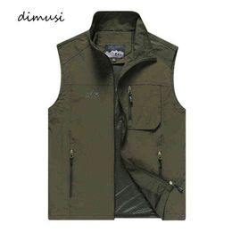 DIMUSI New Men's Vests Jackets Casual Mens Thin Breathable Waistcoat Man Tactical Outwear Windreaker Sleeveless Jackets Clothing Y1122