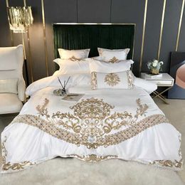 Luxury 4pcs High Quality Bedding Set Solid Duvet Cover Set 1 Quilt Cover + 1 Flat Sheet + 2 Pillowcases Queen King 210706