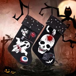 Halloween Stocking Pendant Ornament Festival Decorations Cloth Ghost Trick or Treat Candy Gift Bag Family HH21-502