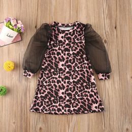 Princess Dress Infant Kids Baby Girl Long Sleeve Leopard Dot Birthday Party Dresses Spring Autumn Clothes Children Girls Clothes Q0716