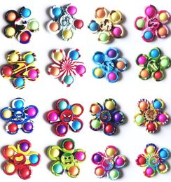 Fidget Toys Sensory Color tie-dye printing Plum Five Fingers gyro Push Anti Stress Educational Children And Adults Decompression Toy Surprise wholesale