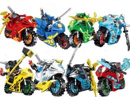 80PCS 61015 31050 61040 cool motorcycle with weapons Children's early education figures Sets Bricks Toys For Children Gift X0503