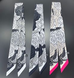 Fashionable high grade silk handle silk scarf lady summer satin print decoration small ribbon with shirt tie
