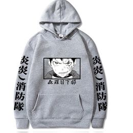 Hot Anime Hoodie Fire Force Fashion Pullover Tops Long Sleeve Uniex Y0804