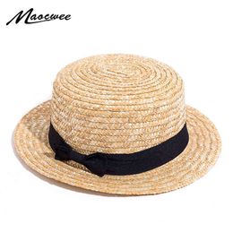 Sun Hat Woman Summer Straw Hats Retro Gold Braided Cap For Female Beach Outdoor Foldable Sun Block UV Protection Hat Visors Cap G220301