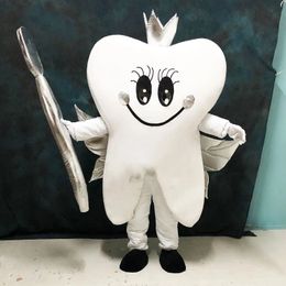 Halloween White Tooth Mascot Costume High quality Cartoon Teeth theme character Carnival Unisex Adults Size Christmas Birthday Party Outdoor Outfit