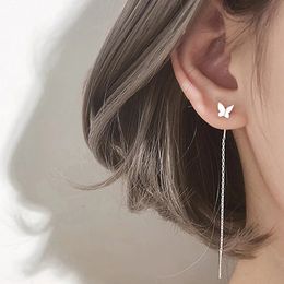 Long Tassel Butterfly Drop Earrings Silver Colour 2021 Fashion Hanging Women Earrings Summer Jewellery Girls Party Gifts Earring