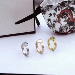 Gold Ring Heart Rings for Women Original Design Top Quality Letter Heart Ring with Stamp Fashion Jewelry