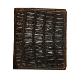 Wallets Handmade Vintage Genuine Leather Wallet Men Alligator Real Cow Short Purse Male Money Clips Bag1