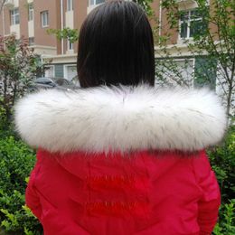 2021 Luxury Natural Real Raccoon Fur Collar White Beige Fur Scarf Women Men Coat Fur Scarves Winter Jackets Decor 75*12.5cm H0923