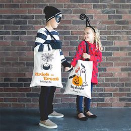 36*44cm Halloween Trick or Treat Bucket Party Pumpkin Candy Canvas Bag Large DIY Craft Drawstring Bags Holiday Gift