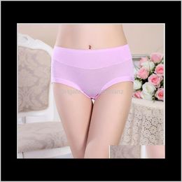 Womens Apparel Drop Delivery 2021 Sexy Ladies Cotton Panties Bamboo Fiber Soft Briefs Female Solid High-Rise Panty Women Underwear Plus Size