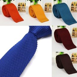 Neck Ties Stylish Men Solid Color Slim Skinny Woven Knit Knitted Tie Narrow Necktie