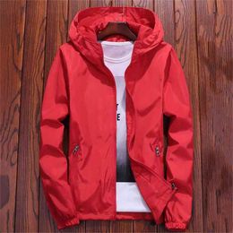 Jacket Women Red 7 Colours 7XL Plus Size Loose Hooded Waterproof Coat Autumn Fashion Lady Men Couple Chic Clothing LR22 210531