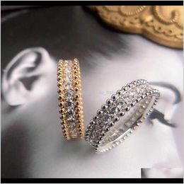 Band Rings Drop Delivery 2021 S925 Withall Diamonds925 Sier Punk Ring With All Diamond For Women Wedding Jewellery Gift Ymvkb