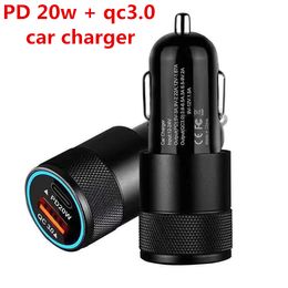 pd 20w car charger typec interface output and qc quick chargers
