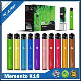 k18 UK - Memento K18 Disposable Pod Device Kit 850mAh Battery 4.8ml 1500 Puffs Prefilled Cartridge Vape Stick Pen Bar Plus 100% Genuine a48