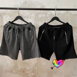Casual Daily Shorts Thick Fabric Men Women 1:1 High Quality Make Old Washed Black Grey Vintage Breeches