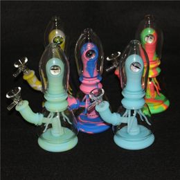 Smoke hookah silicone water pipe with Eye Decoration Smoking Accessories Bongs glass bowl Tobacco Dabber tools wax