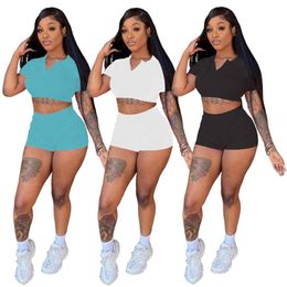 New Summer Women jogger suits rib outfits plus size 2XL Embroidery tracksuits pullover tank top+shorts two piece set black sportswear casual sweatsuits 5472