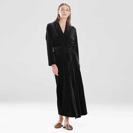 HiLoc Warm Velvet Bathrobe For Women Sleepwear Long Sleeve Robe Woman Knit Solid Elegant Home Suit Winter Spring 210924