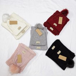 Fashion Winter And Autumn Warm Hat High Quality Cap Men Women Scarf Hats Knitted Caps Two-Piece Set U Mens Womens Beanie U001