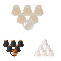 Lamp Covers & Shades 6Pcs Shade Linen Fabric Cover For Chandeliers Lights Table Floor Wall Lamps Ceiling Replacement