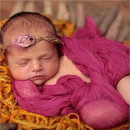 Baby Wrap Stretchable Blanket Polyester Wrap Newborn Photo Shoot Swaddle Infant Photography Cloth Photograph Props Accessories BT5575