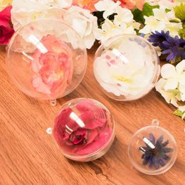 Party Decoration 5/10/15/20Pcs Transparent Christmas Ball Ornaments Navidad Plastic Clear Bauble Xmas Ornament Gift Present Box