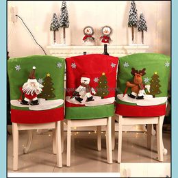 Christmas Decorations Festive & Party Supplies Home Garden Backrest Chair Er Skidding Santa Snowman Deer Dinner Table Back Year Decor Jk1910