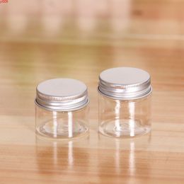 50Pcs 20g 30g 20ml 30ml Aluminium Cap Clear Cream Container Jar Plastic Transparent Candy Bottle With Aluminum lidjars