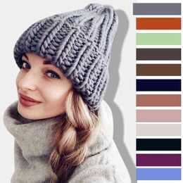 Fashion Coarse Wool Cap Women's Winter Hats Knitted Cap Warming Comfortable Cute Casual Skullies Beanies wool hat Y21111