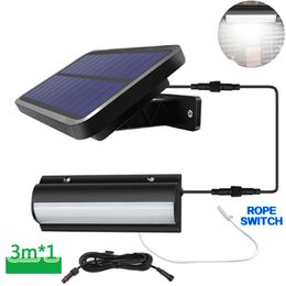 Solar Wall Lamp Outdoor IP65 Split Garden light 30led 60led Single Double head 3m Wire Cord With Rope Switch