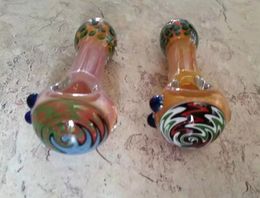 Vintage Wholesale 4.5inch Colored glass bong water smoking pipe for tobacco use can put customer logo by DHL UPS CNE