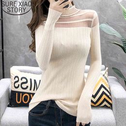 Autumn Faashion Sweaters Ladies Solid Black Pullovers Turtleneck Knit Women Tops Sweater 6217 50 210415